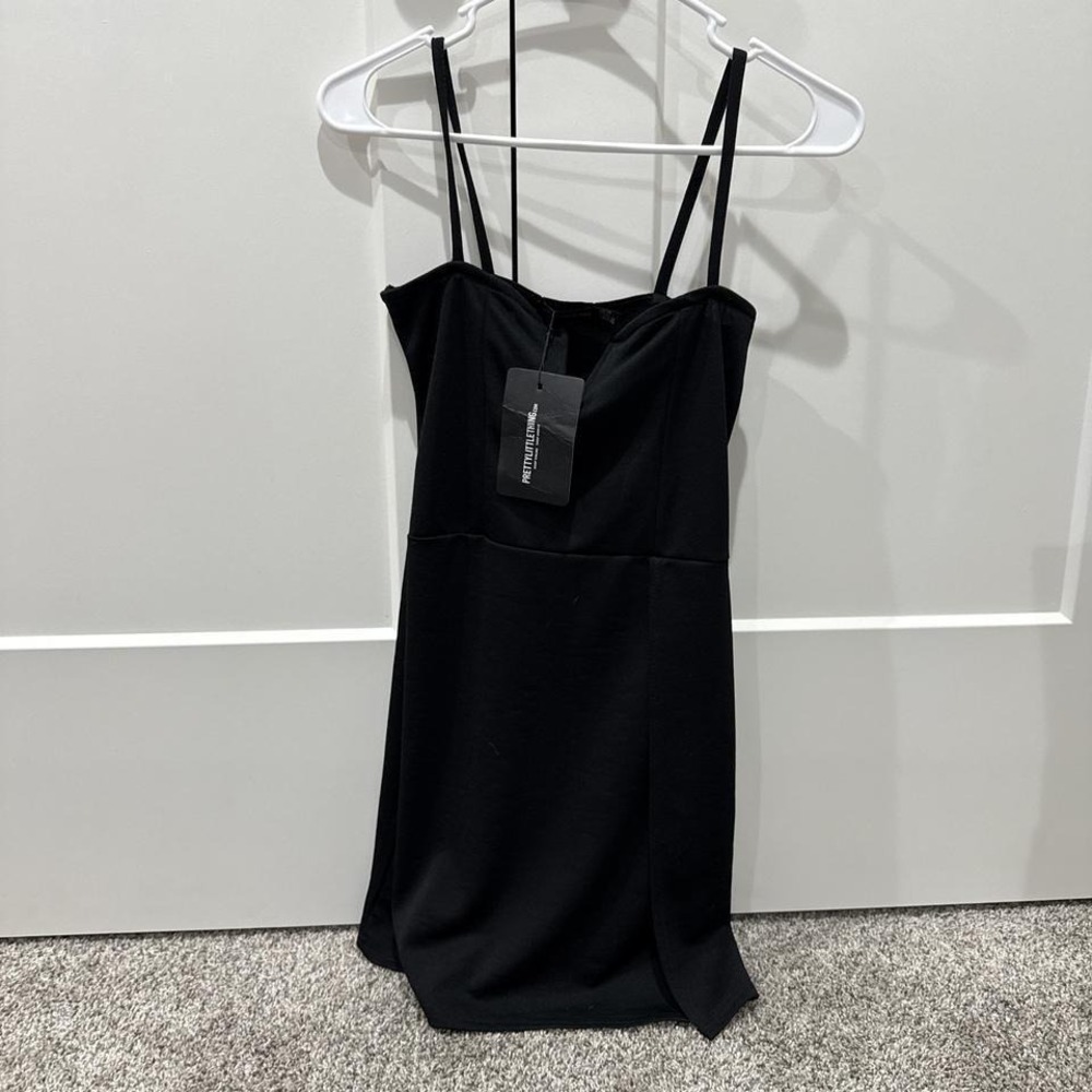 PrettyLittleThing Black Strappy Mini Dress
